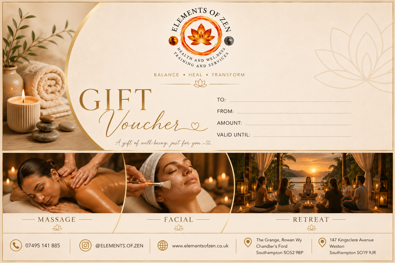 ELEMENTS OF ZEN GIFT VOUCHERS